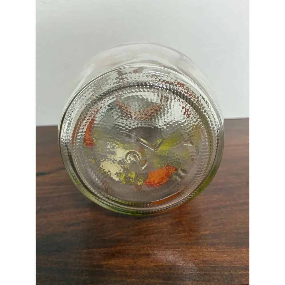 Vintage Glass Jar Canister Hinged Lid 2L Spice of Life Mushroom Vegetable France